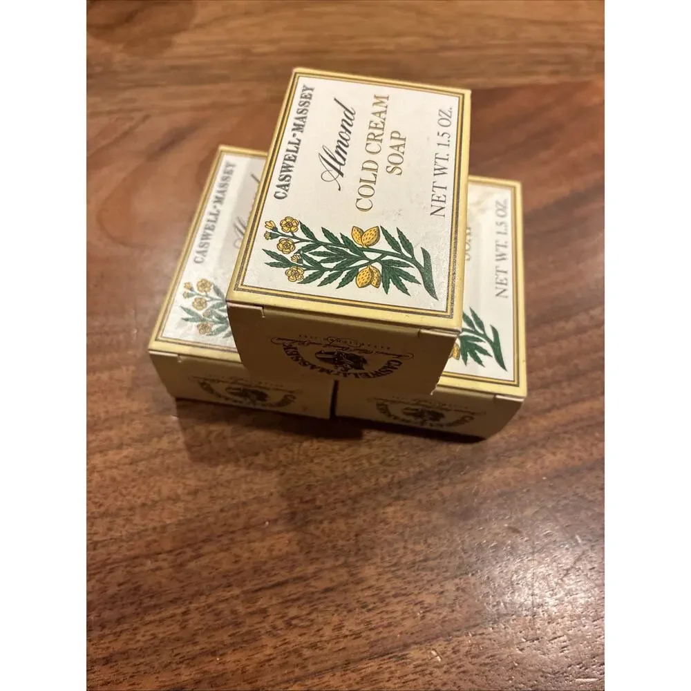 Caswell-Massey Almond Cold Cream Soap, Vintage, 3 Bars, 1.5 oz Each‎